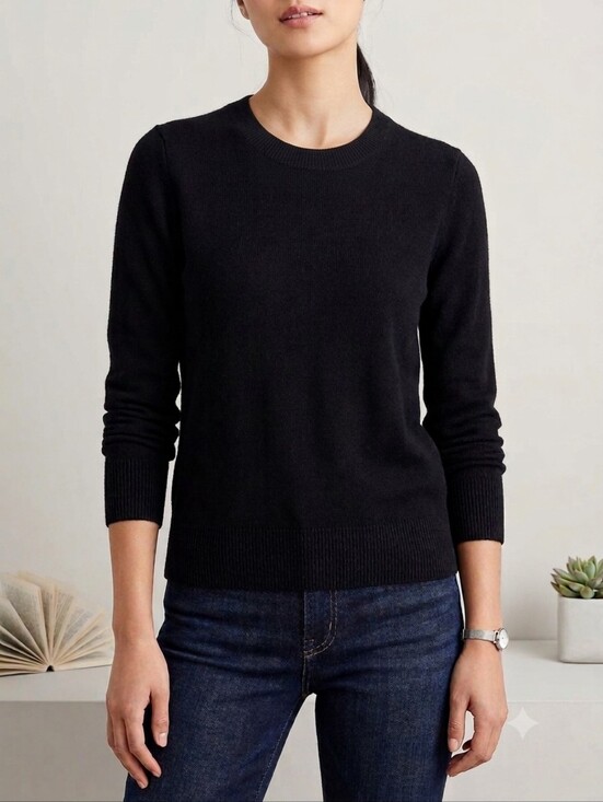 J. Crew Sweaters - J. Crew 100% Cashnere Black Crewneck Pullover Sweater, Size Medium